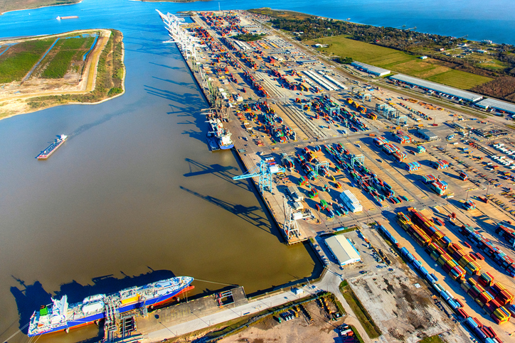 aerial view of the port of houston